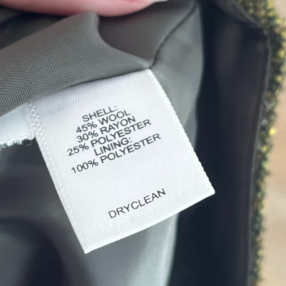 Ann Taylor LOFT Green Melange Speckled Wool-Blend Pocket Front Mini Skirt. Size - Picture 6 of 7